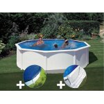 Kit piscine acier blanc gré fidji ronde 4, 80 x 1, 22 m + bâche hiver + tapis de sol Kit piscine acier blanc gré fidji ronde 4, 80 x 1, 22 m + bâche hiver + tapis de sol
