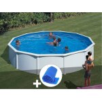 Kit piscine acier blanc gr fidji ronde 5, 70 x 1, 22 m + bche  bulles