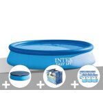 Kit piscine autoporte intex easy set 3, 66 x 0, 76 m + bche de protection + bche  bulles + 6 cartouches ...
