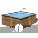 Kit piscine bois gr carra 3, 05 x 3, 05 x 1, 19 m + douche