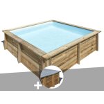 Kit piscine bois gr� city 2, 25 x 2, 25 x 0, 68 m + b�che hiver