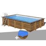 Kit piscine bois gr� evora 6, 20 x 4, 20 x 1, 33 m + b�che � bulles