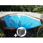 Kit piscine bois gr� grenade 2 4, 36 x 3, 36 x 1, 17 m + poolican