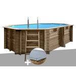 Kit piscine bois gr� grenade 2 4, 36 x 3, 36 x 1, 17 m + b�che hiver