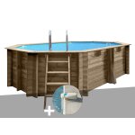 Kit piscine bois gr� grenade 4, 36 x 3, 36 x 1, 17 m + douche