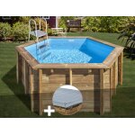 Kit piscine bois gr� lili 2 Ø 2, 80 x 1, 07 m + b�che hiver