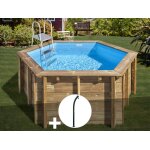Kit piscine bois gr� lili 2 Ø 2, 80 x 1, 07 m + douche
