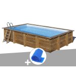 Kit piscine bois gr mango 6, 18 x 3, 20 x 1, 33 m + bche  bulles