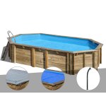 Kit piscine bois gré orange 7, 55 x 4, 56 x 1, 46 m + bâche à bulles + bâche hiver + douche Kit piscine bois gré orange 7, 55 x 4, 56 x 1, 46 m + bâche à bulles + bâche hiver + douche