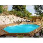 Kit piscine bois gr safran 6, 20 x 3, 95 x 1, 36 m + bche hiver