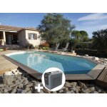 Kit piscine bois ubbink azura 6, 10 x 4, 00 x 1, 20 m - liner bleu + poolican