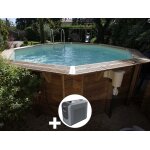 Kit piscine bois ubbink oc�a 4, 30 x 1, 20 m - liner beige + poolican
