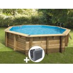 Kit piscine bois ubbink océa 5, 10 x 1, 20 m - liner gris + poolican Kit piscine bois ubbink océa 5, 10 x 1, 20 m - liner gris + poolican