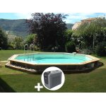 Kit piscine bois ubbink océa 5, 80 x 1, 30 m - liner bleu + poolican Kit piscine bois ubbink océa 5, 80 x 1, 30 m - liner bleu + poolican