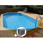 Kit piscine bois ubbink oca 6, 10 x 4, 00 x 1, 30 m - liner bleu + poolican