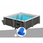 Kit piscine composite gr� avant - garde carr�e 3, 15 x 3, 15 x 0, 96 m + b�che � bulles