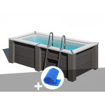 Kit piscine composite gr� avant - garde carr�e 3, 15 x 1, 75 x 0, 96 m + b�che � bulles