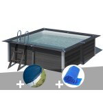 Kit piscine composite gr avant - garde carre 3, 26 x 3, 26 x 0, 96 m + bche hiver + bche  bulles ...