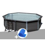 Kit piscine composite gr� avant - garde ovale 5, 24 x 3, 86 x 1, 24 m + b�che � bulles