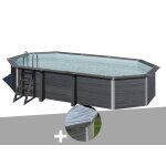 Kit piscine composite gr� avant - garde ovale 6, 64 x 3, 86 x 1, 24 m + b�che hiver