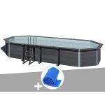 Kit piscine composite gr� avant - garde ovale 8, 04 x 3, 86 x 1, 24 m + b�che � bulles