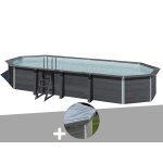 Kit piscine composite gr� avant - garde ovale 8, 04 x 3, 86 x 1, 24 m + b�che hiver