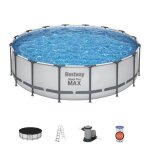 Kit piscine hors sol tubulaire bestway - steel pro max - 488 x 122 cm - ronde (filtre avec cartouche, ...