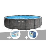 Kit piscine tubulaire intex baltik ronde 4, 57 x 1, 22 m + b�che � bulles + 6 cartouches de filtration ...