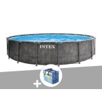 Kit piscine tubulaire intex baltik ronde 5, 49 x 1, 22 m + bche  bulles