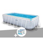 Kit piscine tubulaire intex chevron rectangulaire 4, 00 x 2, 00 x 1, 00 m + 6 cartouches de filtration ...