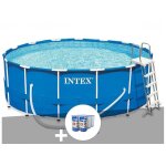 Kit piscine tubulaire intex metal frame ronde 4, 57 x 1, 22 m + 6 cartouches de filtration