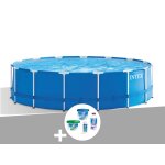 Kit piscine tubulaire intex metal frame ronde 4, 57 x 1, 22 m + kit de traitement au chlore Kit piscine tubulaire intex metal frame ronde 4, 57 x 1, 22 m + kit de traitement au chlore