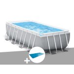 Kit piscine tubulaire intex prism frame rectangulaire 4, 00 x 2, 00 x 1, 22 m + b�che � bulles