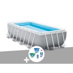 Kit piscine tubulaire intex prism frame rectangulaire 4, 88 x 2, 44 x 1, 07 m + kit de traitement au ...