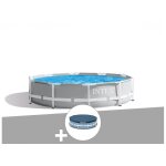 Kit piscine tubulaire intex prism frame ronde 3, 66 x 0, 76 m + b�che de protection