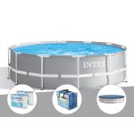Kit piscine tubulaire intex prism frame ronde 3, 66 x 0, 99 m + b�che � bulles + 6 cartouches de filtration ...