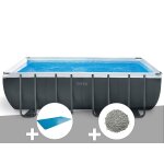 Kit piscine tubulaire intex ultra xtr frame rectangulaire 5, 49 x 2, 74 x 1, 32 m + b�che � bulles + ...