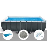 Kit piscine tubulaire intex ultra xtr frame rectangulaire 5, 49 x 2, 74 x 1, 32 m + b�che � bulles + ...