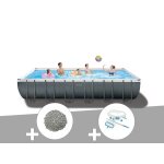 Kit piscine tubulaire intex ultra xtr frame rectangulaire 7, 32 x 3, 66 x 1, 32 m + 20 kg de z�olite ...