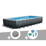 Kit piscine tubulaire intex ultra xtr frame rectangulaire 9, 75 x 4, 88 x 1, 32 m + 20 kg de z?olite ...