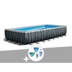Kit piscine tubulaire intex ultra xtr frame rectangulaire 9, 75 x 4, 88 x 1, 32 m + kit de traitement ...