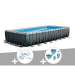 Kit piscine tubulaire intex ultra xtr frame rectangulaire 9, 75 x 4, 88 x 1, 32 m + kit de traitement ...