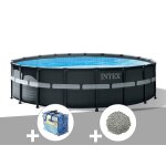Kit piscine tubulaire intex ultra xtr frame ronde 5, 49 x 1, 32 m + b�che � bulles + 20 kg de z�olite ...