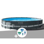 Kit piscine tubulaire intex ultra xtr frame ronde 6, 10 x 1, 22 m + kit de traitement au chlore