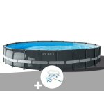 Kit piscine tubulaire intex ultra xtr frame ronde 7, 32 x 1, 32 m + kit d'entretien