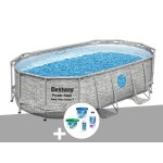 Kit piscine tubulaire ovale bestway power steel swimvista avec hublots 4, 27 x 2, 50 x 1, 00 m + kit ...