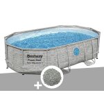 Kit piscine tubulaire ovale bestway power steel swimvista avec hublots 4, 88 x 3, 05 x 1, 07 m + 10 kg ...