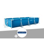 Kit piscine tubulaire rectangulaire 3, 00 x 2, 00 x 0, 75 m + bche de protection - intex