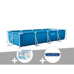 Kit piscine tubulaire rectangulaire 4, 50 x 2, 20 x 0, 84 m + bche de protection + 6 cartouches - intex ...
