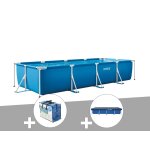 Kit piscine tubulaire rectangulaire 4, 50 x 2, 20 x 0, 84 m + b�che de protection + b�che � bulles - ...